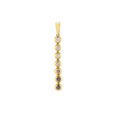 Natural Ombre Diamonds Pendant in 9K Gold 0.25cts