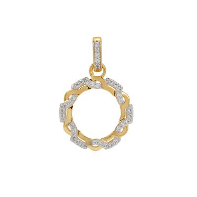 White Topaz Pendant in Gold Plated Sterling Silver 0.36ct