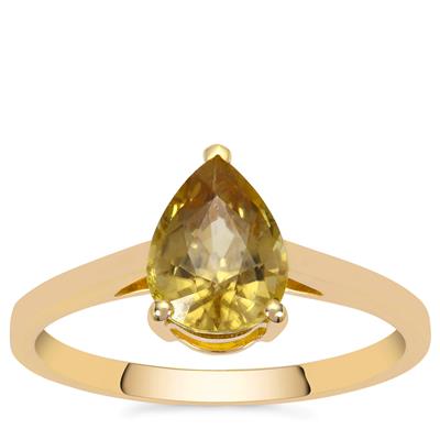 Canary Tanzanian Zircon Ring in 9K Gold 2.50cts
