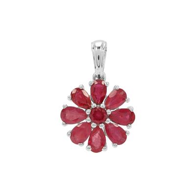 Ruby Sterling Silver Pendant 
