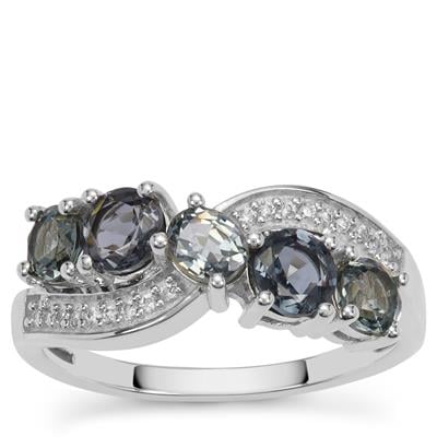 'Shades of Violet' Burmese Spinel & White Zircon Sterling Silver Ring ATGW 2.05cts