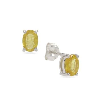 Thai Yellow Sapphire Earrings in Sterling Silver 2.45cts