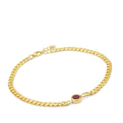 Malagasy Ruby Bracelet in Gold Plated Sterling Silver 0.70ct