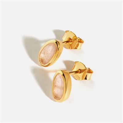 Amara 1.49ct Rose Quartz Gold Plated Earrings