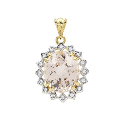 Mawi Kunzite Pendant with White Zircon in 9K Gold 9.60cts