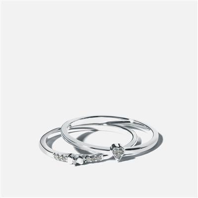 Diamonds Ring in Sterling Silver 0.05cts