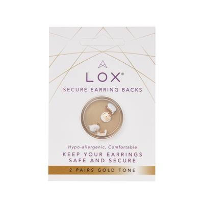 Lox® Gold Tone Stainless Steel Secure Earring Backs - 2 Pack