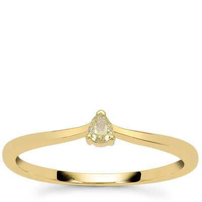 Natural Yellow Diamonds Ring in 9K Gold 0.11ct