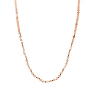 Peach Moonstone Necklace in Sterling Silver 46.32cts