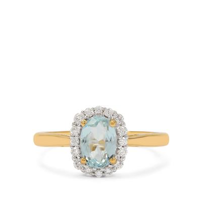 Paraiba Tourmaline Ring with Diamonds in 18K Gold 1.31cts