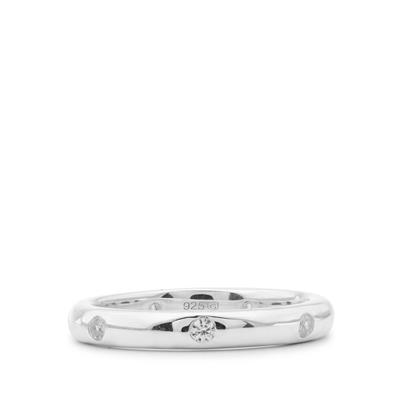 White Zircon Ring in Sterling Silver 0.35ct