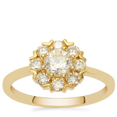 Yellow Diamond Ring in 18K Gold 1ct