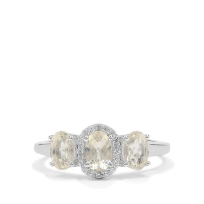 Champagne Serenite Ring with White Zircon in Sterling Silver 1.45cts