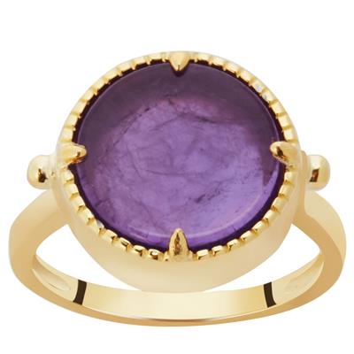 Zambian Amethyst Ring in Gold Tone Sterling Silver 7.28cts