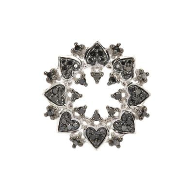 Black Diamond Pendant in Sterling Silver 0.55ct