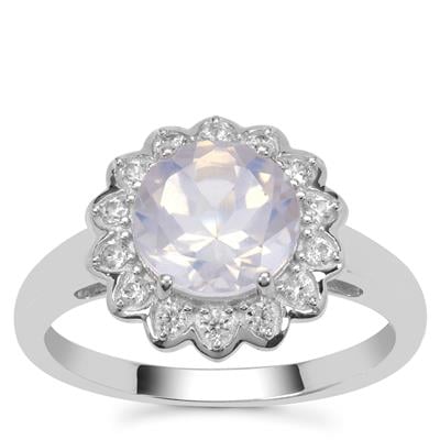 Boquira Lavender Quartz Ring with White Zircon in Sterling Silver 2.15cts