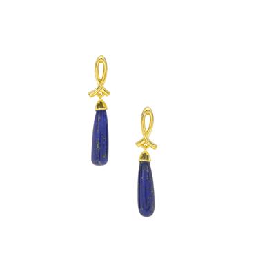 Sar-i-Sang Lapis Lazuli Earrings in Gold Plated Sterling Silver 9.10cts