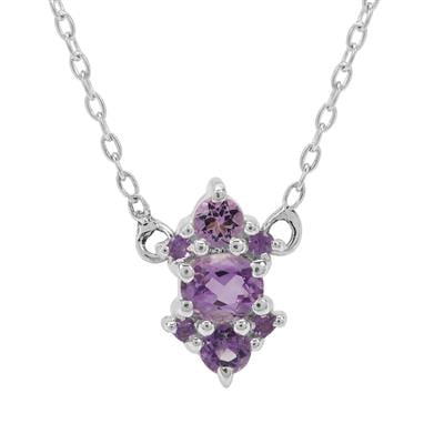 Rose du Maroc, Zambian Amethyst Necklace with African Amethyst in Sterling Silver 0.65ct