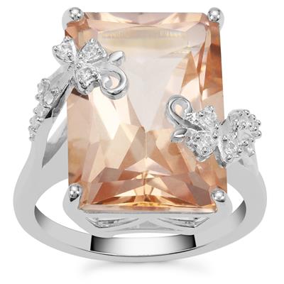 Araçuaí Topaz Ring with White Zircon in Sterling Silver 19.55cts