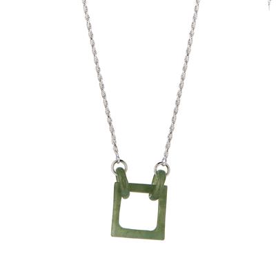 Type A Burmese Jadeite Necklace in Sterling Silver 14.50cts