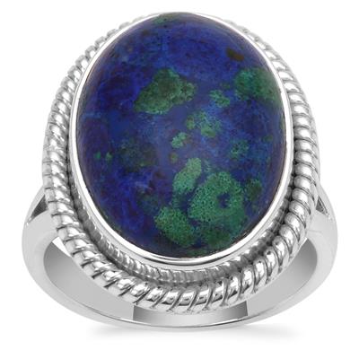 Azure Malachite Ring in Sterling Silver 11.41cts