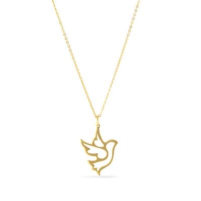 Dove Necklace in Gold Tone Sterling Silver 3.0g