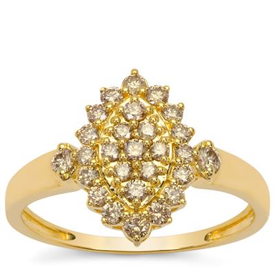 Argyle  Champagne Diamonds Ring in 9K Gold 0.51ct