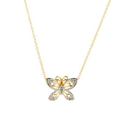 Diamond Necklace in Gold Plated Sterling Silver 0.11cts