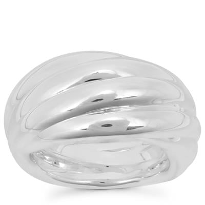 999 Sterling Silver Rippled Ring