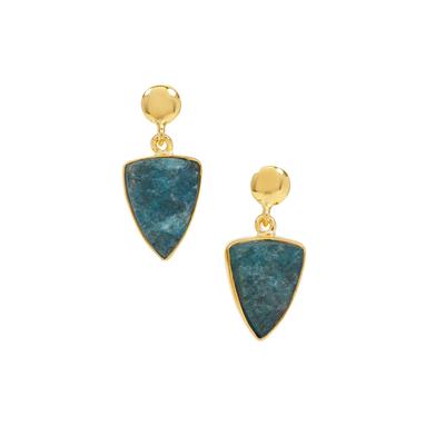 Apatite Drusy Earrings in Gold Plated Sterling Silver 19cts