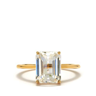 Nigerian White Zircon Ring in 9K Gold 5.65cts