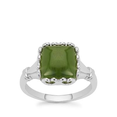 Canadian Nephrite Jade Ring in Sterling Silver 4.65cts