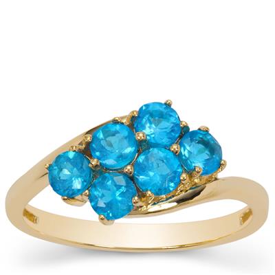 Neon Apatite Ring in 9K Gold 1ct