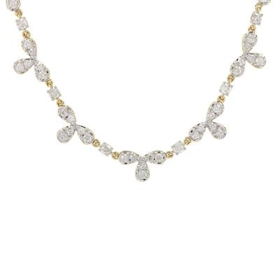 Diamond Necklace in 9K Gold 2cts