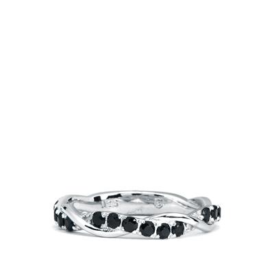 Black Spinel Ring in Sterling Silver 0.83cts