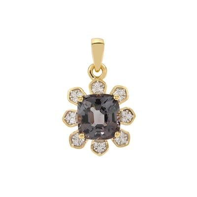 Burmese Spinel Pendant with Diamonds in 18K Gold 2.93cts
