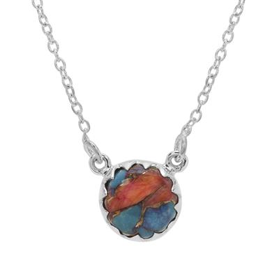 Copper Mojave Turquoise Necklace in Sterling Silver 4cts