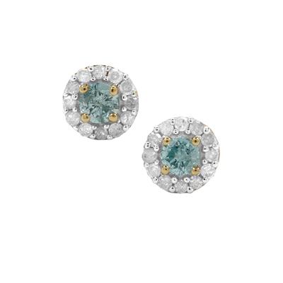 Blue Lagoon Diamond Earrings with White Diamonds in 9K Gold 0.33cts