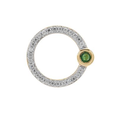 Sakota Emerald Pendant with White Zircon in 9K Gold 0.25ct