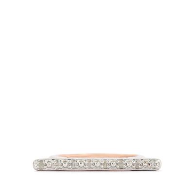 Diamond Bridge Maxi Stacking Ring in Rose Gold Vermeil 1/10ct