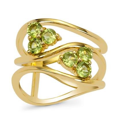 Changbai Peridot Ring in Gold Plated Sterling Silver 1cts