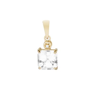 Kaduna White Zircon Pendant in 9K Gold 3.54cts