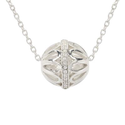 White Zircon Necklace in Sterling Silver 0.17ct