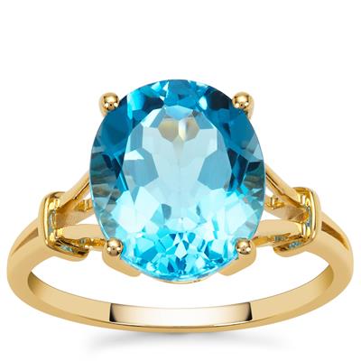 ‘The Legacy of Ostro’  Swiss Blue Topaz Ring in 9K Gold 6cts