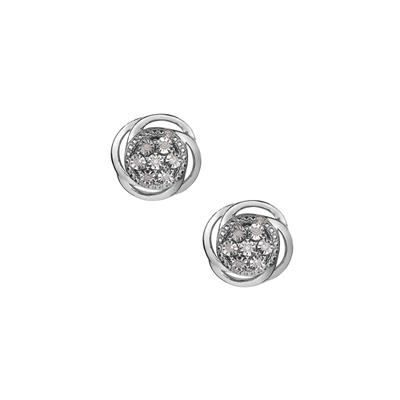 Diamond Earrings  in Sterling Silver 0.1ct