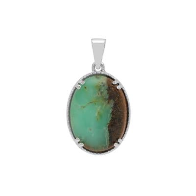 Prase Green Opal Pendant in Sterling Silver 14.30cts