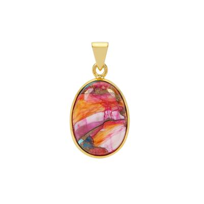 Copper Mojave Turquoise Pendant in Gold Plated Sterling Silver 16.50cts