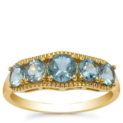 Nigerian Double Blue Aquamarine Ring in 9K Gold 1.30cts