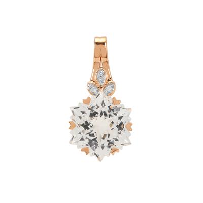 Wobito Snowflake Cut Cullinan Topaz Pendant with Canadian Diamond in 9K Rose Gold 9.85cts