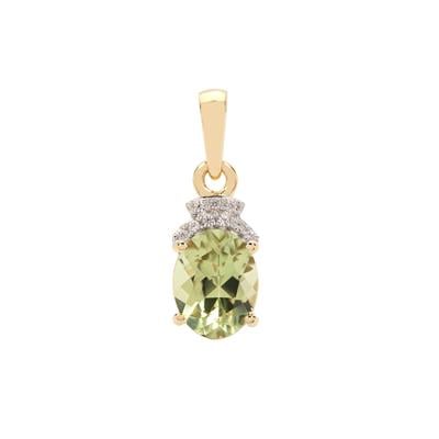 Csarite® Pendant with White Zircon in 9K Gold 2cts